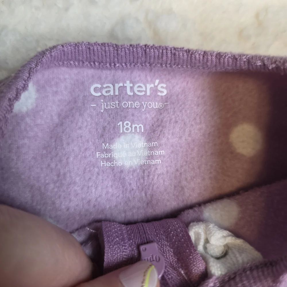 🦄 Carter’s Unicorn Footie Pajamas | 18M | Purple Polka Dots 💜✨